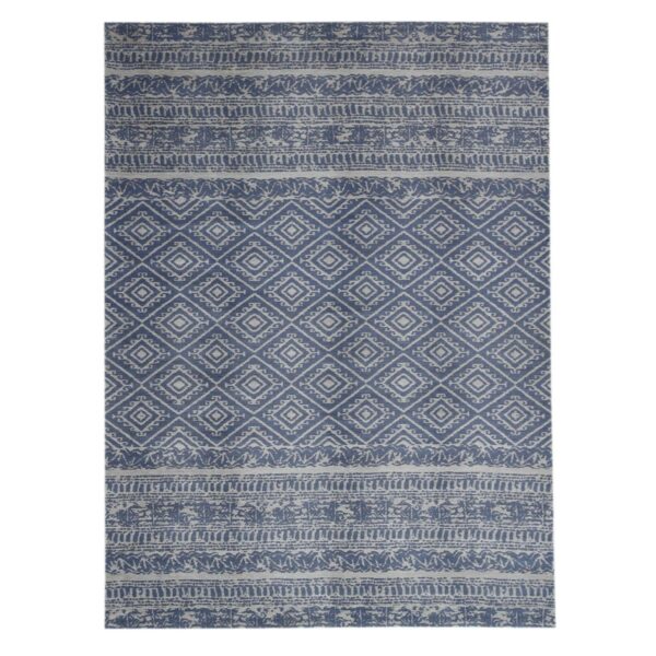 MeGusta Flachflor Teppich Blau Vintage  80 x 150 cm