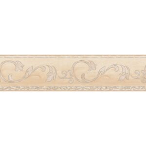 Bricoflor Selbstklebende Bordüre für Küche im Landhausstil Beige Tapetenbordüre im Mediterranen Stil Ornament Wand Bordüre aus Vlies und Vinyl