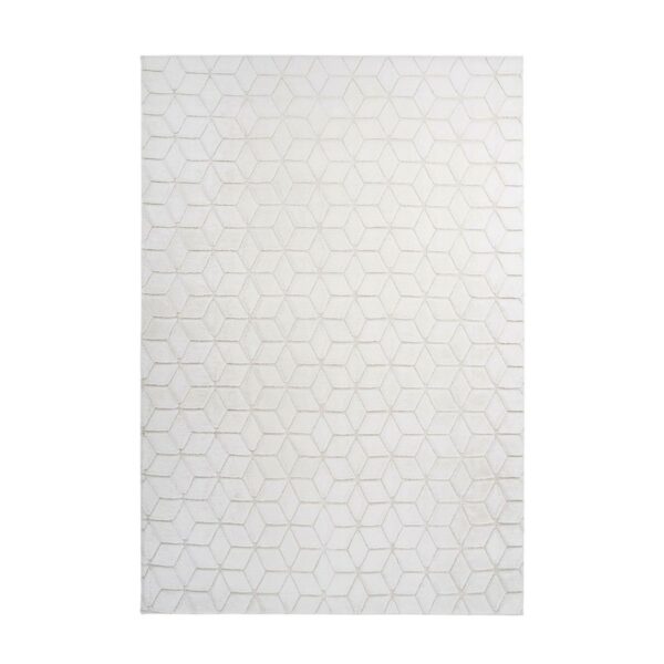 MeGusta Kurzflor Teppich Modern Klassisch Weiß - Creme 120x160 cm Alba