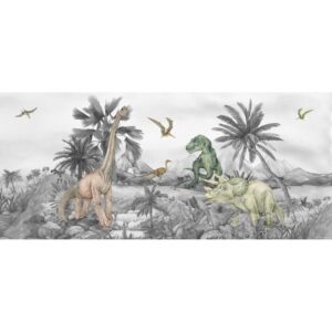 Sanders & Sanders Poster Dinosaurier Grau 0