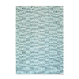 MeGusta Flachflor Teppich Modern Türkis Baumwolle 80x150 cm Marisol