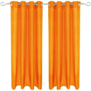 Arsvita 2er Pack Gardine Blickdicht Alessia mit Ösen 140 cm x 245 cm Orange