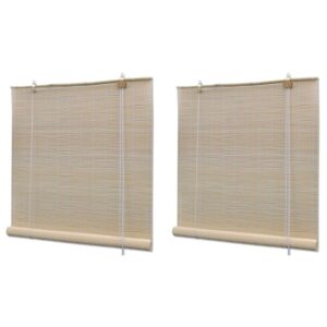 vidaXL Rollos 2 Stk Natürlicher Bambus 120 x 160 cm