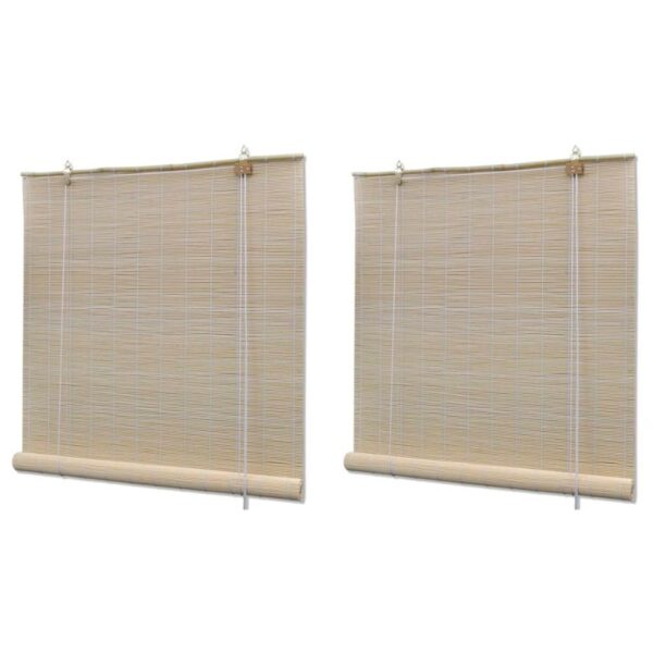 vidaXL Rollos 2 Stk Natürlicher Bambus 120 x 160 cm