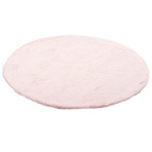 Pergamon Luxus Super Soft Fellteppich Plush Rund Rosa 80x80cm