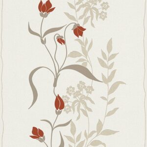 Tadessi Tapete Blumen Juliano M1 No 3821 Vliestapete Creme Rot Floral Klassik