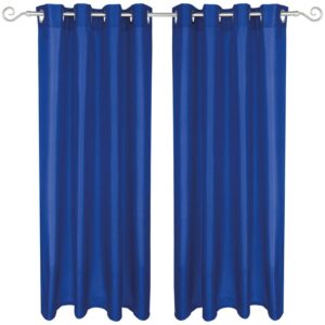 Arsvita 2er Pack Gardine Blickdicht Alessia mit Ösen 140 cm x 145 cm Blau