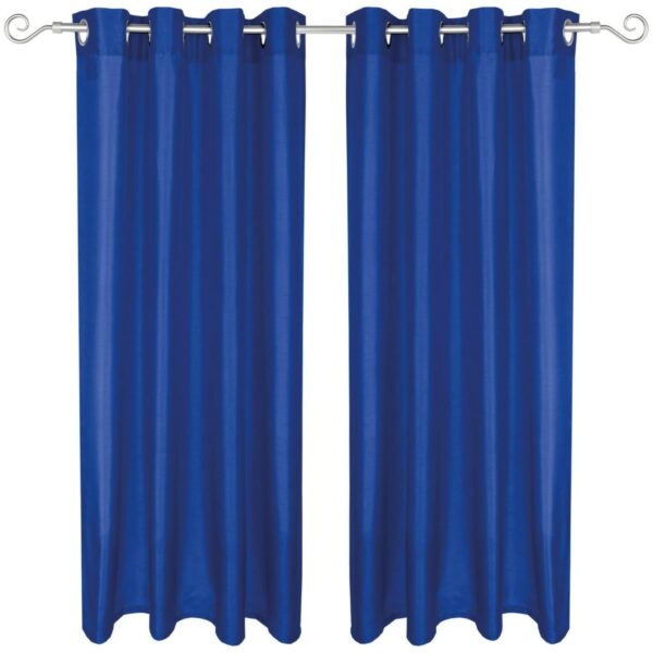 Arsvita 2er Pack Gardine Blickdicht Alessia mit Ösen 140 cm x 145 cm Blau