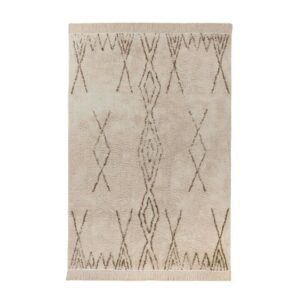 MeGusta Kurzflor Teppich Modern Creme Braun pflegeleicht 160 x 230 cm