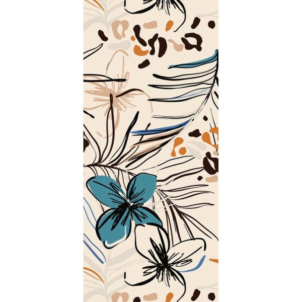 Sanders & Sanders Poster Blumenmuster Beige Blau und Orange 1