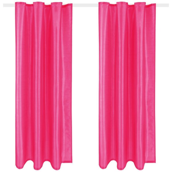 Arsvita 2er Pack Gardine Blickdicht Alessia mit Universalband 140 cm x 175 cm Pink