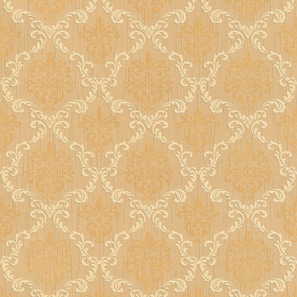 Bricoflor Barock Tapete in Gold Gelb Elegant Vlies Textiltapete mit Ornament Muster für Wohnzimmer und Schlafzimmer Edle Vlies Mustertapete mit Textil