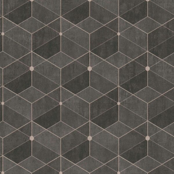 Bricoflor Schwarze Tapete Im Art Déco Stil Geometrische Vliestapete Der 20Er Jahre In Schwarz Gold Für Küche Und Schlafzimmer