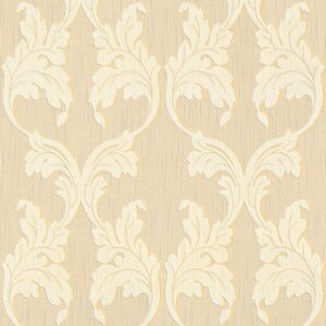 Bricoflor Blätter Tapete Elegant Gründerzeit Vliestapete mit Ranken Muster in Creme Beige Vlies Textiltapete mit Blatt Ornament für Schlafzimmer