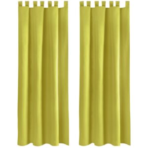 Bestlivings 2er Set Dekoschal EllenSchlaufe mit Raffhalter & Haken 140 cm x 225 cm Grün