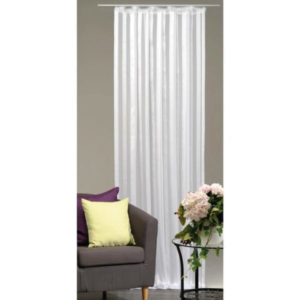 Arsvita Dekoschal Streifen Halbtransparent Universalband 140 cm x 175 cm Weiß