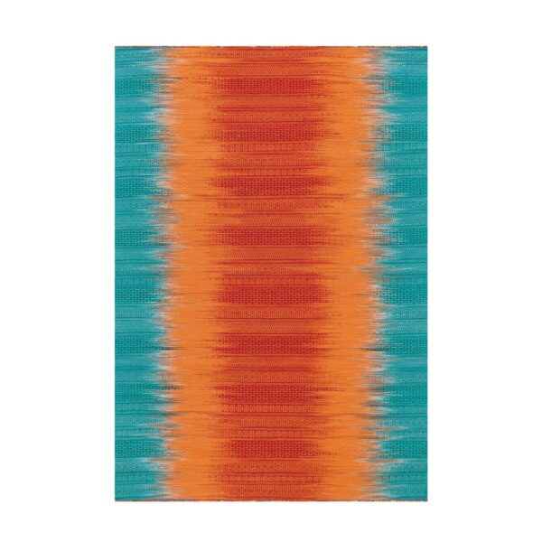 MeGusta Flachflor Teppich Retro Orange - Blau Wolle 170x240 cm Graciela