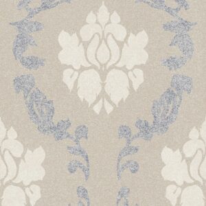 Bricoflor Barock Tapete in Textil Optik Ornament Vliestapete in Grau Beige Modern Neobarock Wandtapete mit Vinyl für Wohnzimmer und Schlafzimmer