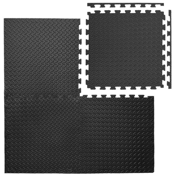 eyepower Bodenschutzmatten 63 x 63 x 2 cm 4er Set in Schwarz