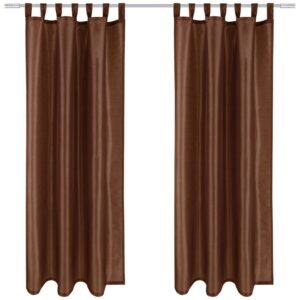 Arsvita 2er Pack Gardine Blickdicht Alessia mit Schlaufen 140 cm x 145 cm Dunkelgrau