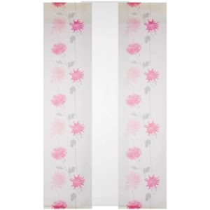 Bestlivings Schiebegardine Elena 3er Set Print Ohne Zubehör Himbeere Floral