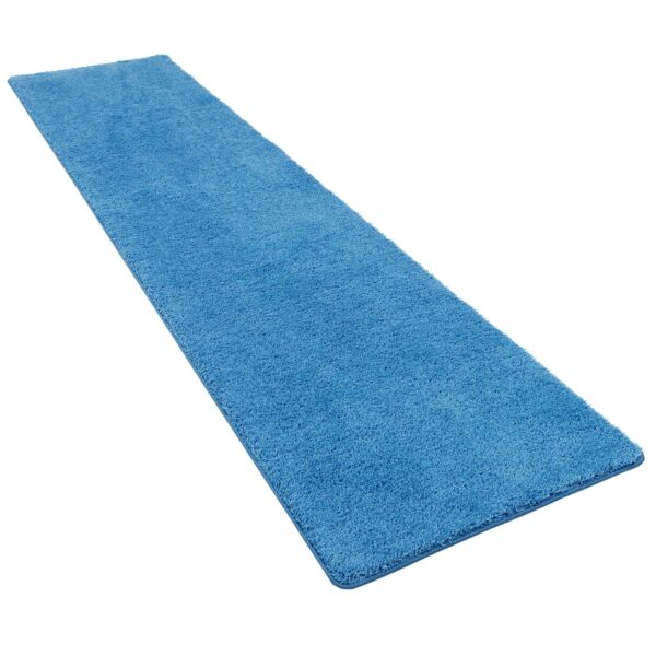 Snapstyle Hochflor Shaggy Läufer Teppich Palace Blau 100x100cm