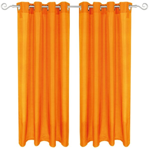 Arsvita 2er Pack Gardine Blickdicht Alessia mit Ösen 140 cm x 175 cm Orange