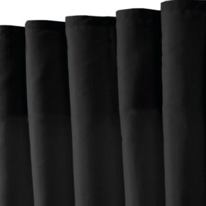 Bestlivings 2er Set Dekoschal Ellen Universalband Inkl. Raffhalter 140 cm x 145 cm Schwarz