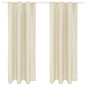 Arsvita 2er Pack Gardine Blickdicht Alessia mit Universalband 140 cm x 145 cm Beige