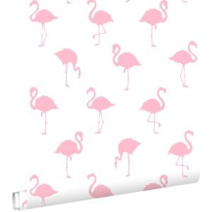 ESTAhome Tapete Flamingos Rosa und Weiß 0