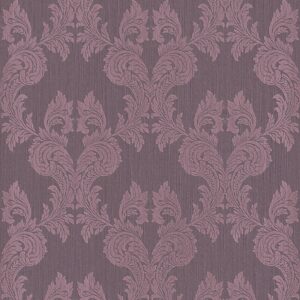 Bricoflor Lila Ornament Tapete Dunkle Vlies Textiltapete mit Barock Muster in Violett Elegante Textil Vliestapete mit Rokoko Design für Wohnzimmer