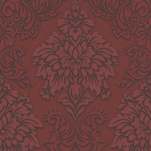 Bricoflor Rote Tapete mit Glitzer Barock Tapete in Weinrot Elegant Neobarock Vliestapete mit Ornamenten Ideal für Schlafzimmer