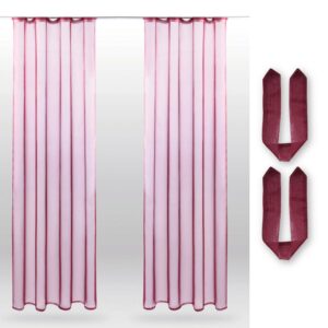 Bestlivings Dekoschal Noella mit Universalband 2er Pack 140 cm x 245 cm Inkl. Raffhalter Bordeaux