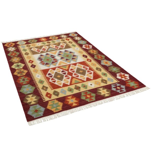 Pergamon Natur Teppich Kelim Sumak Ethno Bunt 70x140cm