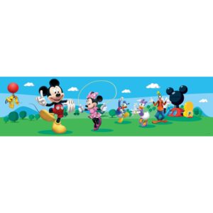 Disney Selbstklebende Tapetenbordüre Micky Maus Grün und Blau 10 x 500 cm 600029