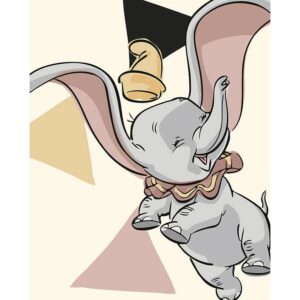 Disney Poster Dumbo Altrosa Grau und Gelb 40 x 50 cm 610108