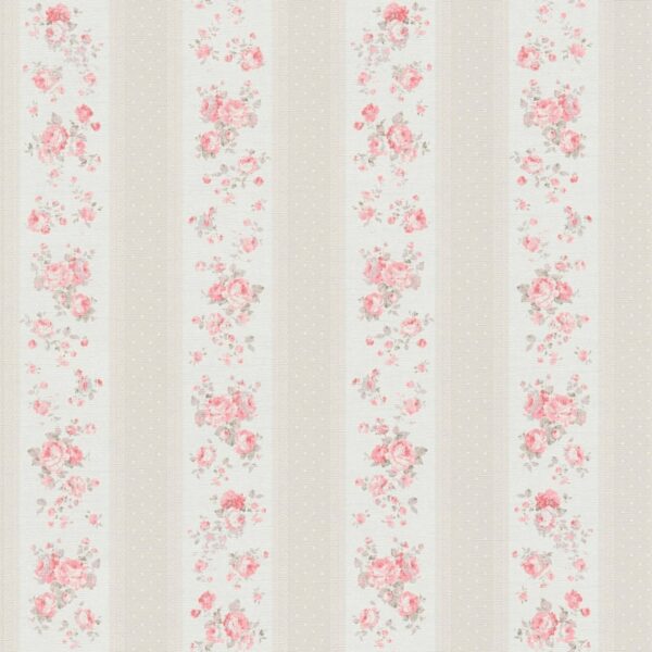 Bricoflor Landhaus Tapete mit Rosen im Vintage Stil Romantische Vliestapete im Shabby Chic Wandtapete mit Blumen Beige Rosa