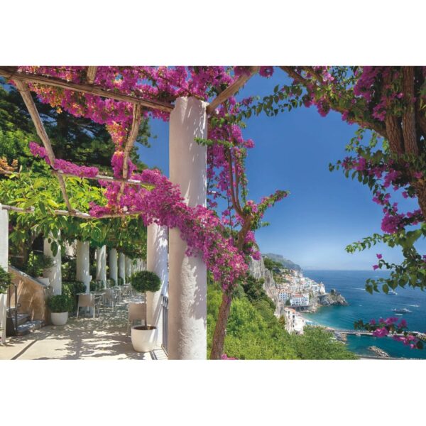 Komar Fototapete Amalfi Blau Grün und Rosa 368 x 254 cm 611027