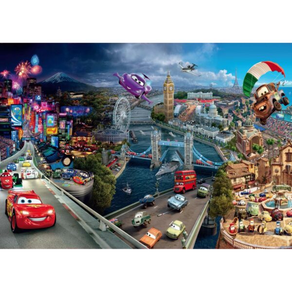 Disney Fototapete Cars Blau Rot und Beige 360 x 254 cm 600359