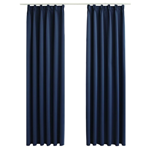 vidaXL Verdunkelungsvorhänge mit Haken 2 Stk Blau 140x245cm