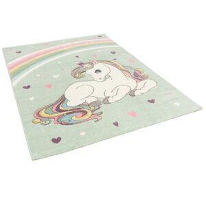 Pergamon Kinder Teppich Maui Kids Einhorn Pastell Mintgrün 200x290cm