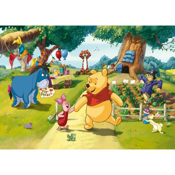 Disney Fototapete Pu Der Bär Gelb Grün und Blau 255 x 180 cm 600352