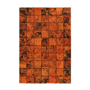 MeGusta Flachflor Teppich Animal PatchworkDesign Orange Leder 160x230 cm Ana