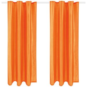 Arsvita 2er Pack Gardine Blickdicht Alessia mit Universalband 140 cm x 145 cm Orange