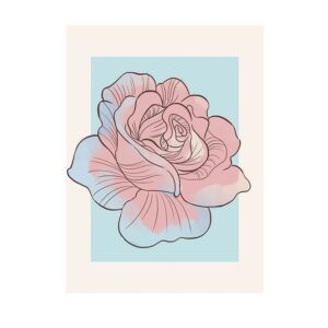 Komar Poster Rose Rosa und Blau 30 x 40 cm 610101