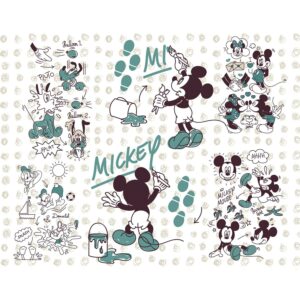 Disney Fototapete Micky Maus Mintgrün und Sandbraun 250 x 280 cm 610074