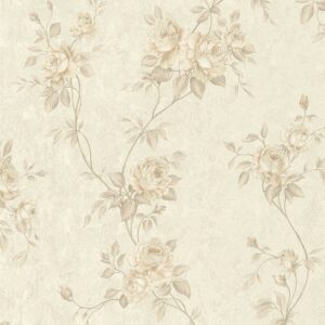 Bricoflor antik Tapete mit Blumen Vintage Vliestapete mit Rosen in Creme Beige Nostalgisch Romantische Vlies Rosentapete Ideal für Ess und Wohnzimmer