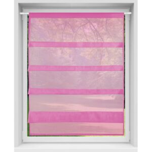 Bestlivings Bistrogardine Raffoptik mit Stangendurchzug Sky 80 cm x 110 cm Pink