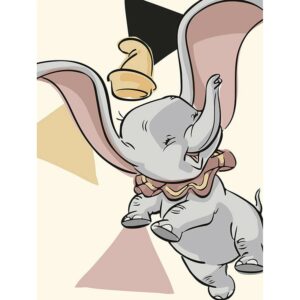 Disney Poster Dumbo Altrosa Grau und Gelb 30 x 40 cm 610107