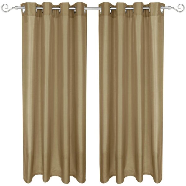 Arsvita 2er Pack Gardine Blickdicht Alessia mit Ösen 140 cm x 175 cm Taupe Dunkel